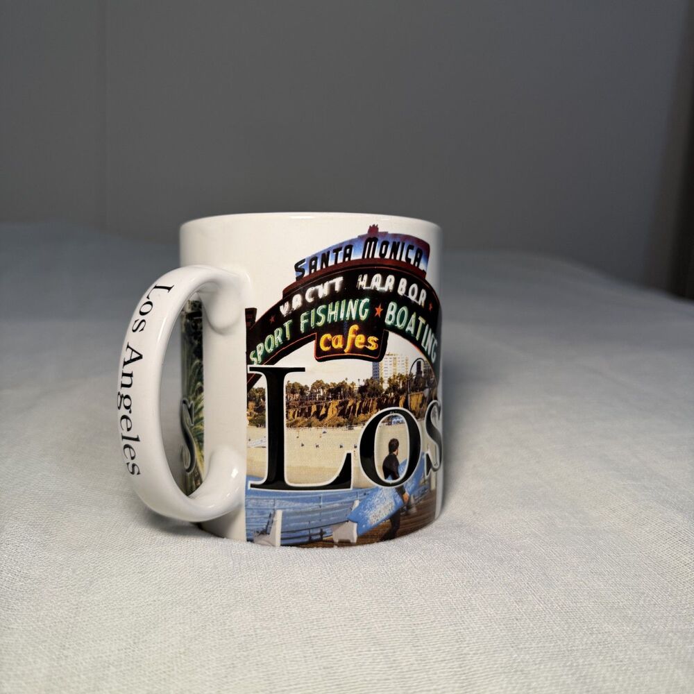 Americaware Los Angeles Color Relief Coffee Mug 18 oz Santa Monica Hollywood 3D